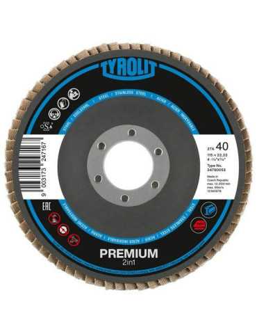 Disco Láminas 2EN1 Acero/Inoxidable Premium 115X22 ZA60 [LOTE DE 8 Unidades] TYROLIT