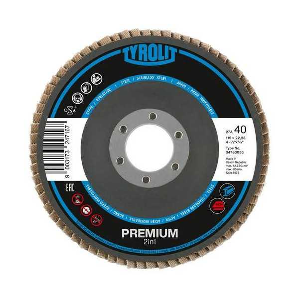 Disco Láminas 2EN1 Acero/Inoxidable Premium 125X22 ZA80 [LOTE DE 6 Unidades] TYROLIT