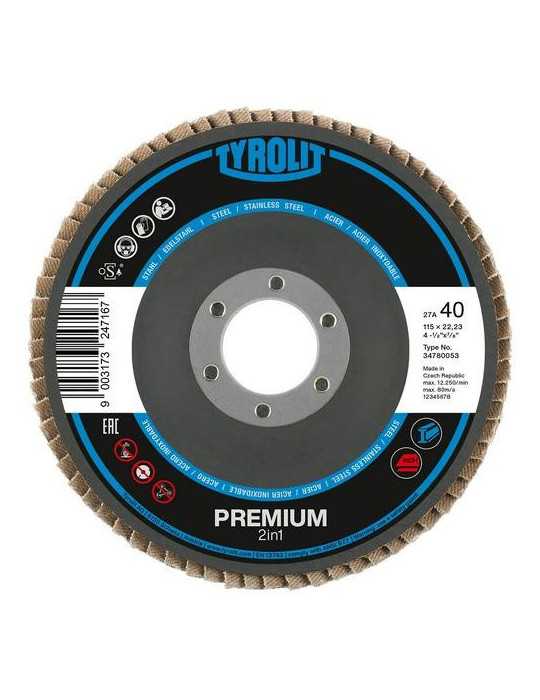 Disco Láminas 2EN1 Acero/Inoxidable Premium 125X22 ZA80 [LOTE DE 6 Unidades] TYROLIT