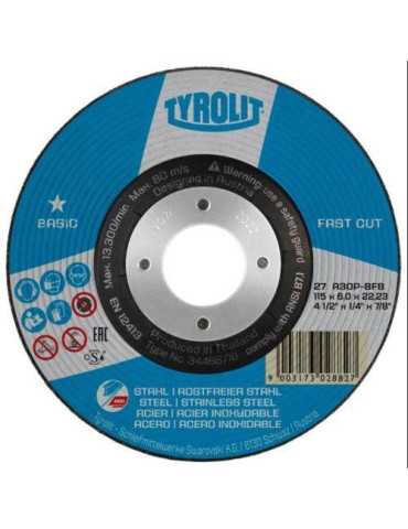 Disco Desbaste Acero/Inoxidable 115X6X22.2 Fastcut [LOTE DE 16 Unidades] TYROLIT