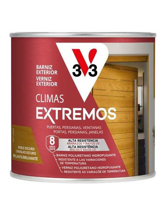 Barniz Climas Extremos Brillante Roble Oscuro 250M [LOTE DE 4 Unidades] V33