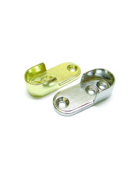 Soporte Tubo Oval 15MM Lateral Niquel 10605 [LOTE DE 36 Unidades] VALBRIC