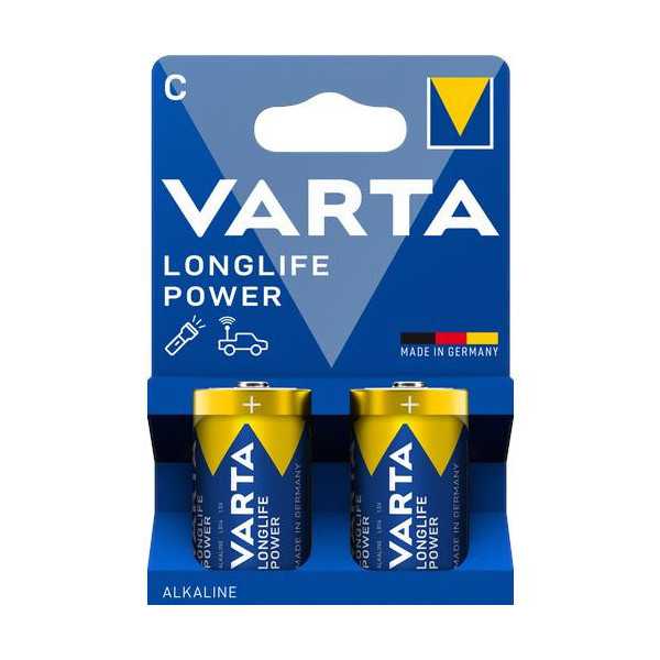 Pila Alcalina Longlife Power LR14 (BL-2) [LOTE DE 12 Unidades] VARTA