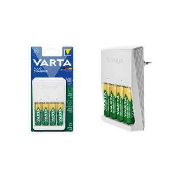Cargador Plug Charger Pilas 4AA 2100 [LOTE DE 2 Unidades] VARTA