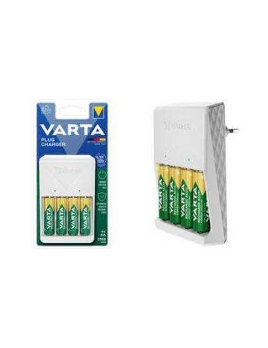 Cargador Plug Charger Pilas 4AA 2100 [LOTE DE 2 Unidades] VARTA