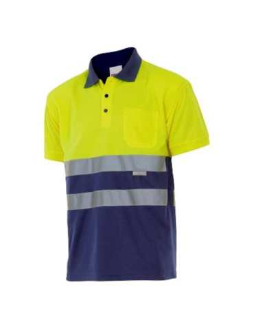 Polo Bicolor Alta Visibilidad Manga Corta 173 70 Talla XL [LOTE DE 2 Unidades] VELILLA