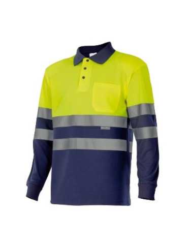 Polo Bicolor Alta Visibilidad Manga Larga 175 70 Talla 2XL [LOTE DE 2 Unidades] VELILLA