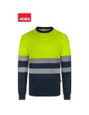 Camiseta Alta Visibilidad Ml Navy/Amarillo Fluor S [LOTE DE 2 Unidades] VELILLA