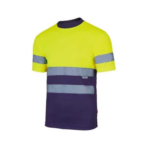 Camiseta Alta Visibilidad Ama. fluor/Marino Talla M [LOTE DE 4 Unidades] VELILLA