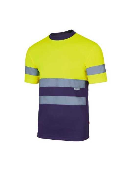 Camiseta Alta Visibilidad Ama. fluor/Marino Talla M [LOTE DE 4 Unidades] VELILLA