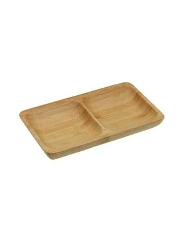 Fuente 2 Compartimentos Bambú 17.5X10X2CM 19910303 [LOTE DE 8 Unidades] VERSA