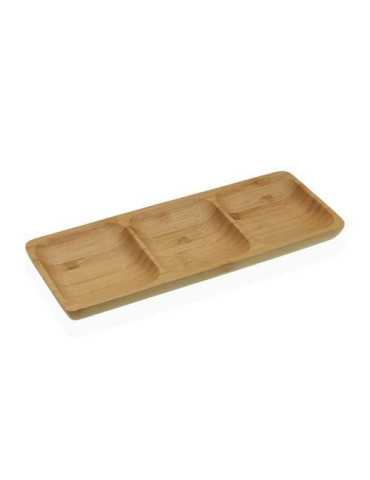 Fuente 3 Compartimentos Bambú 26X10X2CM 19910304 [LOTE DE 6 Unidades] VERSA