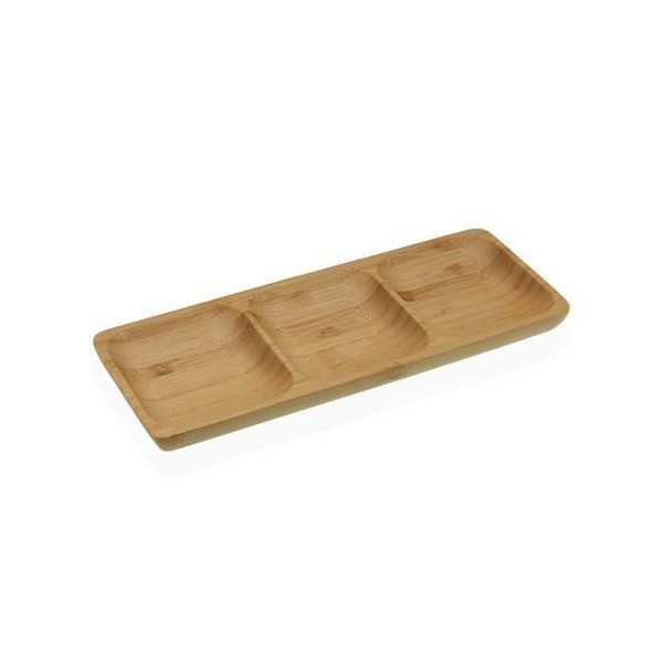 Fuente 3 Compartimentos Bambú 26X10X2CM 19910304 [LOTE DE 6 Unidades] VERSA