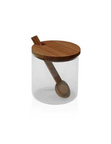 Tarro con Tapa Madera Acacia 300ML con Cuchara [LOTE DE 10 Unidades] VERSA