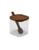Tarro con Tapa Madera Acacia 370ML con Cuchara [LOTE DE 8 Unidades] VERSA