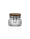 Tarro con Tapa Madera Acacia 600ML Vidrio [LOTE DE 8 Unidades] VERSA