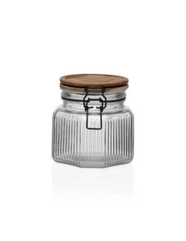 Tarro con Tapa Madera Acacia 800ML Vidrio [LOTE DE 6 Unidades] VERSA