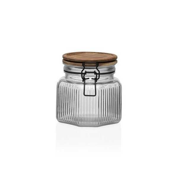 Tarro con Tapa Madera Acacia 800ML Vidrio [LOTE DE 6 Unidades] VERSA