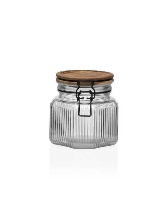 Tarro con Tapa Madera Acacia 800ML Vidrio [LOTE DE 6 Unidades] VERSA