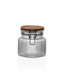 Tarro con Tapa Madera Acacia 800ML Vidrio [LOTE DE 6 Unidades] VERSA