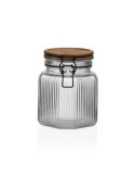 Tarro con Tapa Madera Acacia 1.000ML Vidrio [LOTE DE 6 Unidades] VERSA