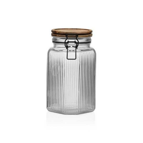 Tarro con Tapa Madera Acacia 1.500ML Vidrio [LOTE DE 6 Unidades] VERSA
