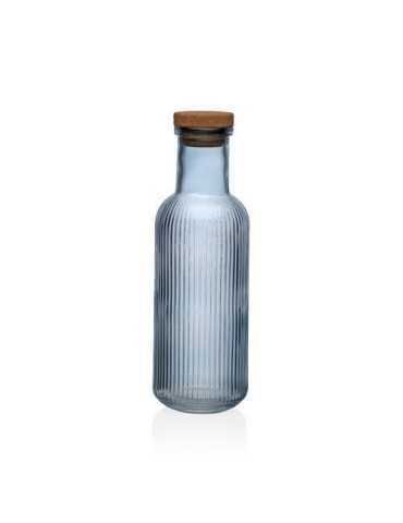 Botella Azul Rayas 1000ML 8.7X8.7X27.8CM 22500038 [LOTE DE 8 Unidades] VERSA