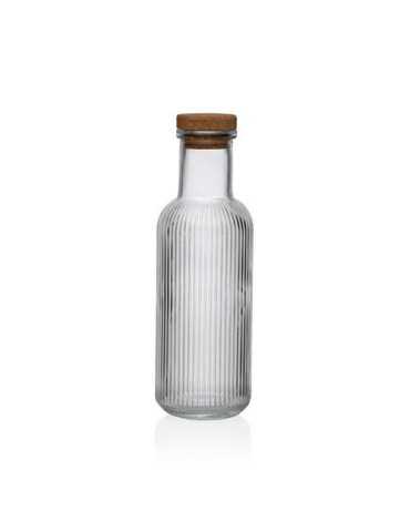 Botella Transparente Rayas 1000ML 8.7X8.7X27.8CM [LOTE DE 10 Unidades] VERSA