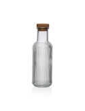 Botella Transparente Rayas 1000ML 8.7X8.7X27.8CM [LOTE DE 10 Unidades] VERSA