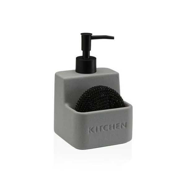 Dispensador Estropajero Gris 10.5X10.5X16.8CM [LOTE DE 4 Unidades] VERSA