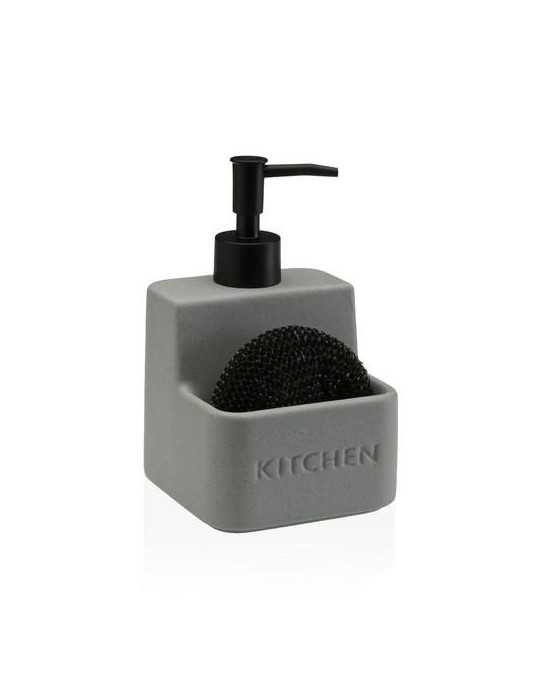 Dispensador Estropajero Gris 10.5X10.5X16.8CM [LOTE DE 4 Unidades] VERSA