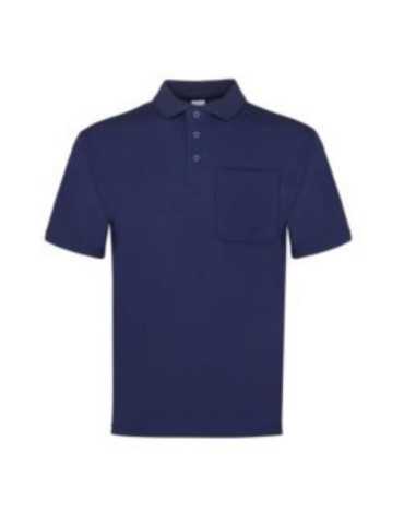 Polo Manga Corta Azul 1 Bolsillo Talla S 100-AM [LOTE DE 4 Unidades] VESIN