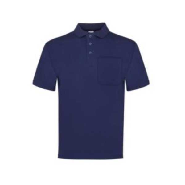 Polo Manga Corta Azul 1 Bolsillo Talla M 100-AM [LOTE DE 4 Unidades] VESIN