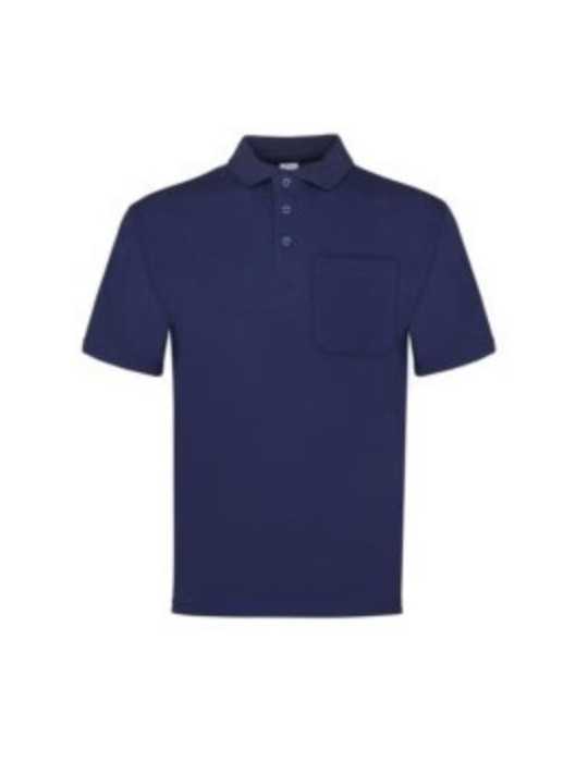 Polo Manga Corta Azul 1 Bolsillo Talla XL 100-AM [LOTE DE 4 Unidades] VESIN
