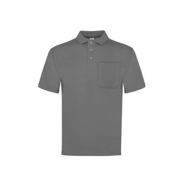 Polo Manga Corta Gris 1 Bolsillo Talla XL 100-GR [LOTE DE 4 Unidades] VESIN
