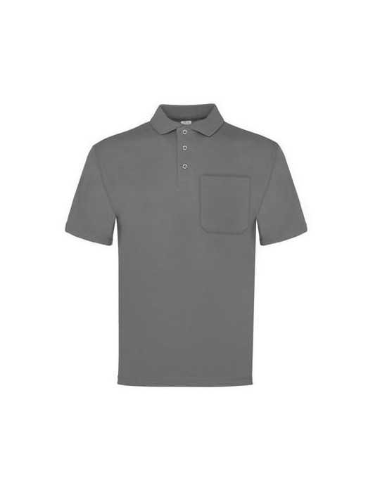 Polo Manga Corta Gris 1 Bolsillo Talla XL 100-GR [LOTE DE 4 Unidades] VESIN