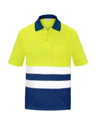 Polo Alta Visibilidad Bicolor Manga Corta Azul XXL [LOTE DE 4 Unidades] VESIN