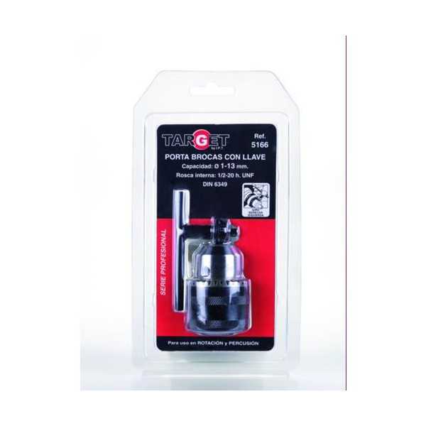 Portabrocas con Llave 1-13 Rosca 1/2-20 PB5166 [LOTE DE 2 Unidades] TARGET