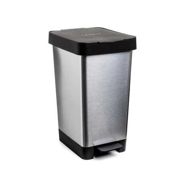 Cubo Pedal 25 litros Smart Steel Gris 1021301 [LOTE DE 2 Unidades] TATAY
