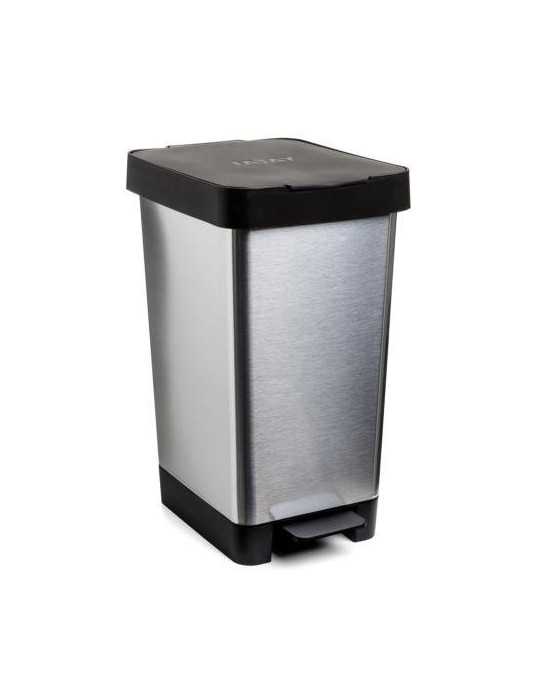 Cubo Pedal 25 litros Smart Steel Gris 1021301 [LOTE DE 2 Unidades] TATAY