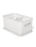 Set 3 Cestas 1X5L+2X1,5L+TAPA Baobab Bco. pergamon [LOTE DE 4 Unidades] TATAY