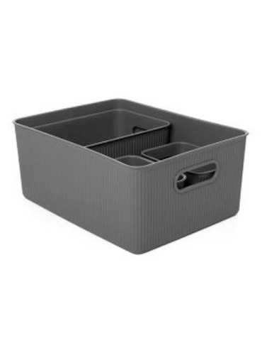 Set 4 Cestas 1X15L+1X5L+2X1,5L Baobab Gris Antra [LOTE DE 2 Unidades] TATAY