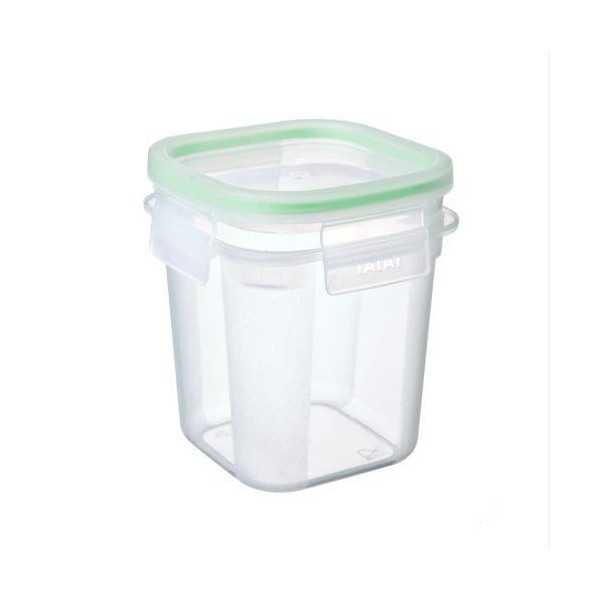 Cont. Alimentos 0.7 L Click/Clack Transparente/Verde [LOTE DE 6 Unidades] TATAY