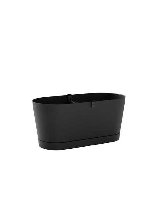 Jardinera con Reserva Agua+plato 40CM. GRI. OSCUR Vega [LOTE DE 4 Unidades] TERAPLAST