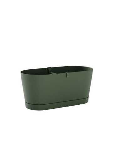 Jardinera con Reserva Agua+plato 40CM. VERDE [LOTE DE 4 Unidades] TERAPLAST