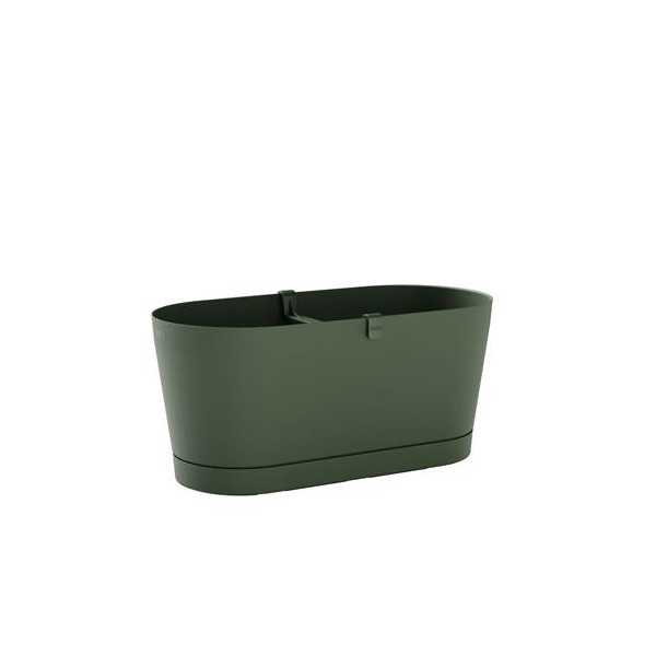 Jardinera con Reserva Agua+plato 40CM. VERDE [LOTE DE 4 Unidades] TERAPLAST