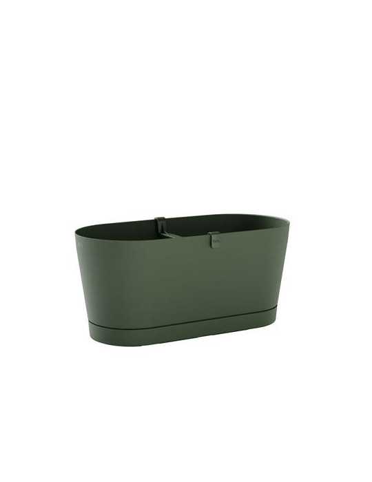 Jardinera con Reserva Agua+plato 40CM. VERDE [LOTE DE 4 Unidades] TERAPLAST