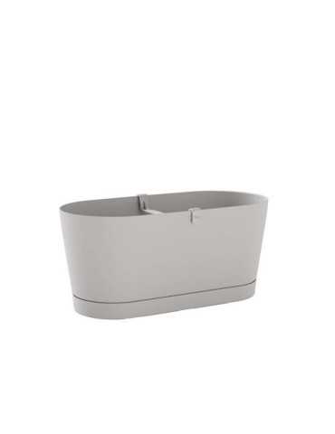 Jardinera con Reserva Agua+plato 40CM. BLANCO Cloud [LOTE DE 4 Unidades] TERAPLAST