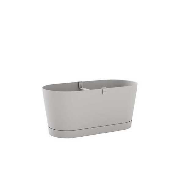 Jardinera con Reserva Agua+plato 40CM. BLANCO Cloud [LOTE DE 4 Unidades] TERAPLAST