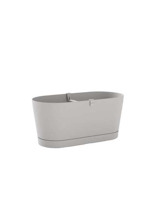 Jardinera con Reserva Agua+plato 40CM. BLANCO Cloud [LOTE DE 4 Unidades] TERAPLAST